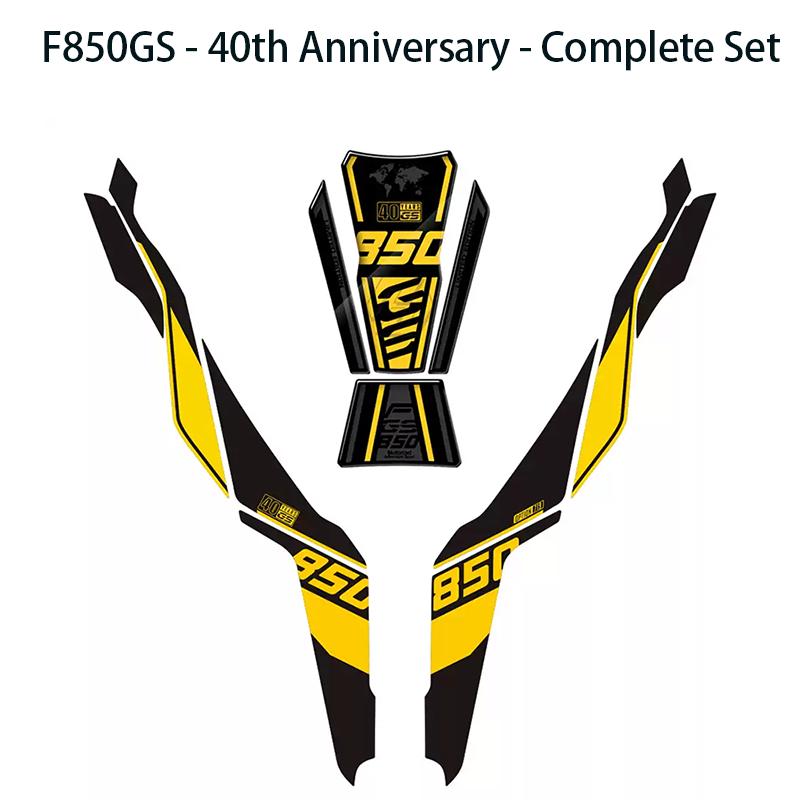 Applicable to BMW F750GS, F850GS 18-22 models. 40th Anniversary stickers, decals for fuel tank, and fishbone decals.