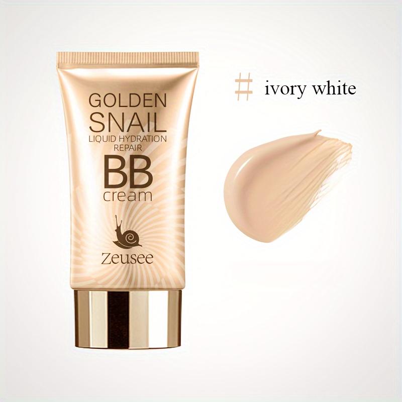 Goldene Schnecke BB Cream Flüssige Feuchtigkeitspflege - Langanhaltend, Kein Make-up nötig, Vollabdeckender Concealer für Damen & Herren, Cremige Formel, Feuchtigkeitsspendender Effekt Ivory beige