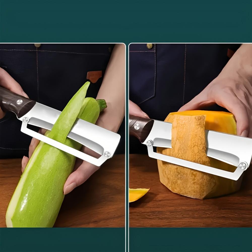 LIUZHANGYU Heavy-Duty Stainless Steel Vegetable Peeler & Slicer - Multi-Function Kitchen Tool with Straight Blade, Ergonomic Non-Slip Handle