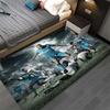 Dramatic Soccer Match Scene Print Area Rug Non‑Slip Floor Mat Living Room Bedroom Sport Decor