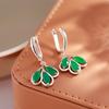 Kienl New  Rose Gold Color Long Drop Earrings Green Natural Zircon Flower Vintage Earring Women High Quality Daily Jewelry