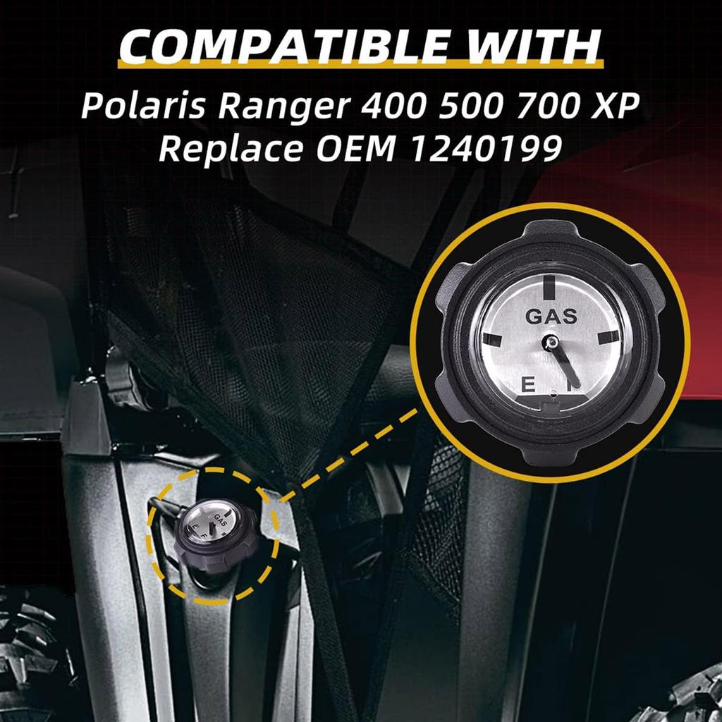 Fuel Tank Gas Caps Fuel Guide Gauge for Polaris Ranger 400 500 700 Fuel Petrol Tank Caps Waterproof Fuel Caps with Gauge