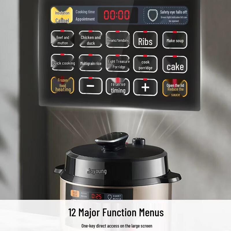 Joyoung 6L Smart Electric Pressure Cooker with Dual Pots