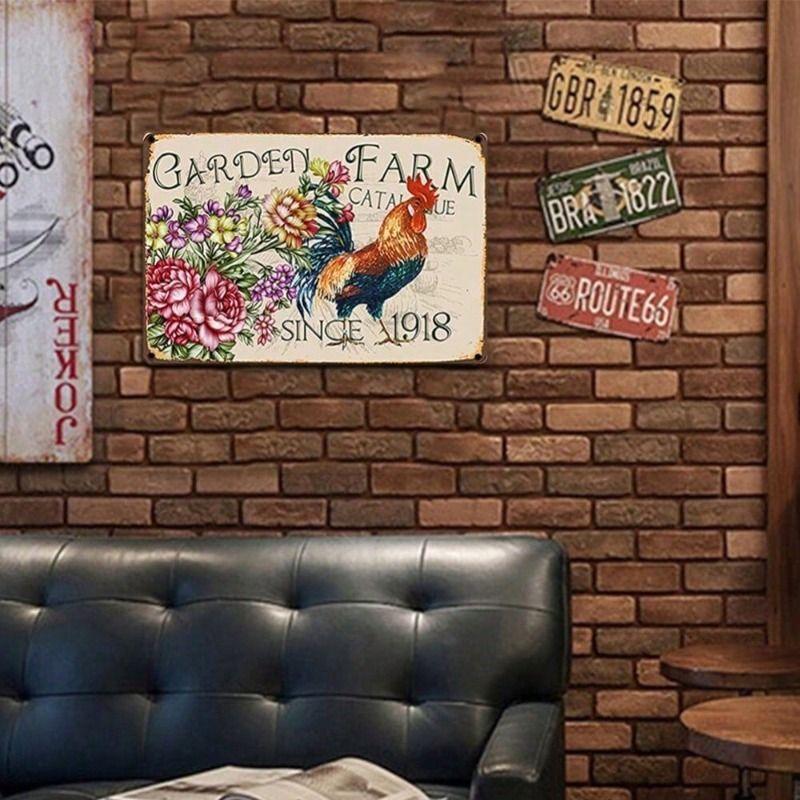 

Metal Wall Art Rooster Vintage Farmhouse Living Room Decor
