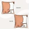 1Pc Bubu Dudu Milk Mocha Bear Pillow Cover, 18×18 Short Plush, Double-Sided Print, Invisible Zipper
