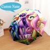Custom Name Rainbow Unicorn Umbrella Folding Umbrella, Automatic Umbrella 8-Frame for Travel, Casual Lightweight Birthday Christmas gift