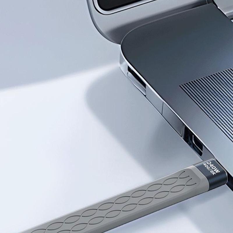 USB4 USB C Cable Short 5Inch Flat 40Gbps Data Transfer 240W Fast Charging Supports 8K Video for Phone Pad Devices