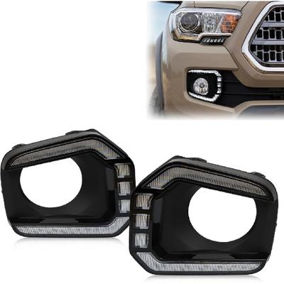 Switchback White/Amber LED Front Fog Light Daytime Running Lamp Amber Sequential Turn Signal Light Feature Compatible With Toyota Tacoma 2016-