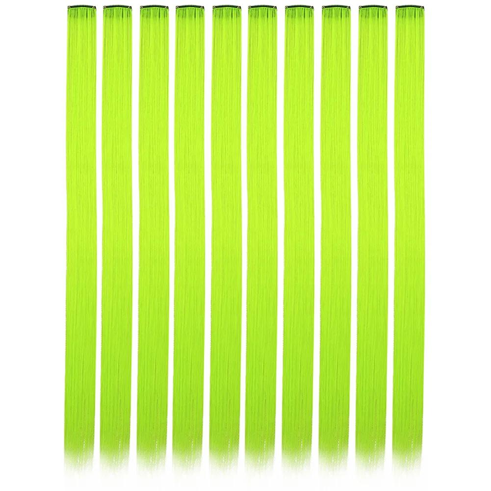 10PCS/Pack Colored Party Highlights Clip in Hair Extensions for Girls 18 Inches Omber colors Straight Hair Synthetic 2027