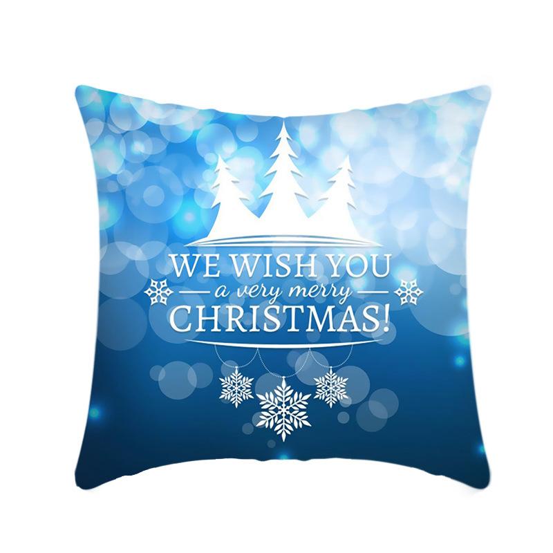 Ice and Snow Series Christmas Pillowcase, Blue Ice and Snow Ins Windblown Hair Pillowcase, American Cushion