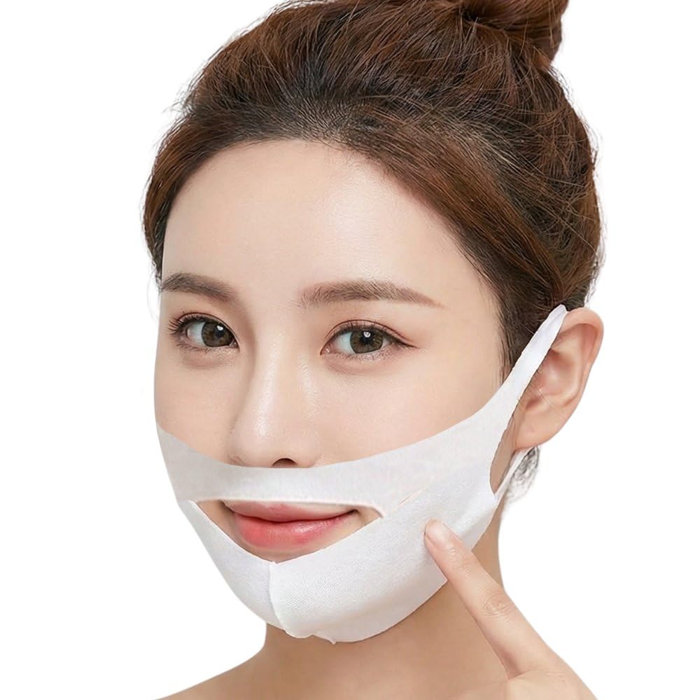 SOLDTRUE V Line Lifting Face Mask, Double Chin Reducer Mask V Shaped Slimming Face Mask Chin Up Patch for Firming Tightening and Moisturizing Skin