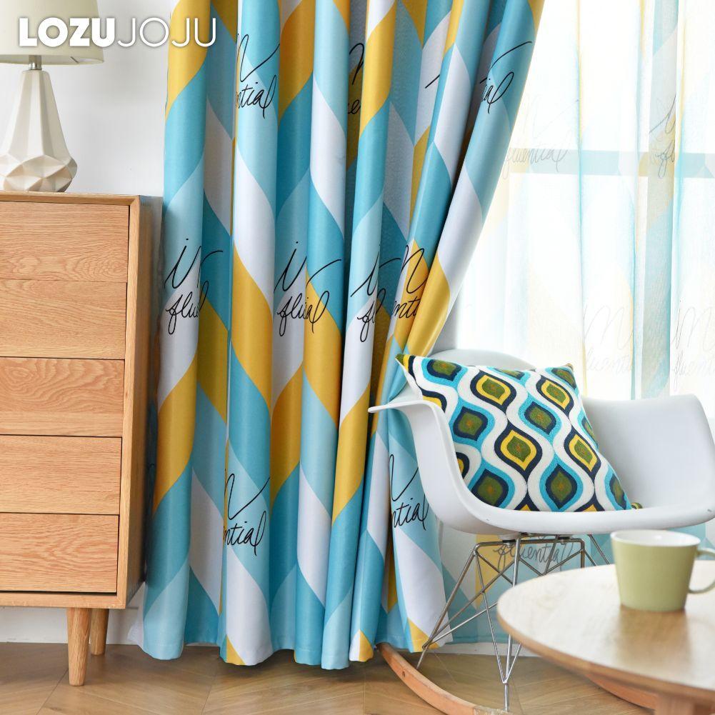 1PC LOZUJOJU 70-80% Blackout Curtains Nordic Style Diamond Patterned Curtains for Bedroom Living Room Balcony Window for Home Decor