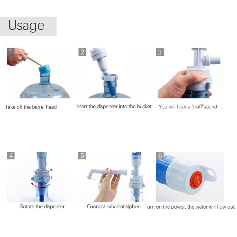 Portable Electric Pump Adjustable Leak Proof Water Dispenser Pump For 5 Gallon Water Bottle Drinking