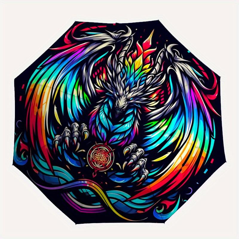 

1pc Mythical Dragon Automatic Opening/closing umbrella, Reinforced 8-Rib Construction, Compact Travel Umbrella yy250808203