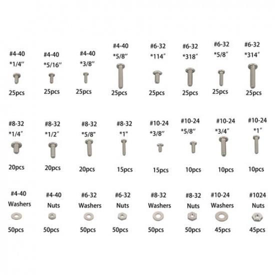 710pieces Machine Screw Assortment Assorted Nuts Bolts and Flat Washers Kit