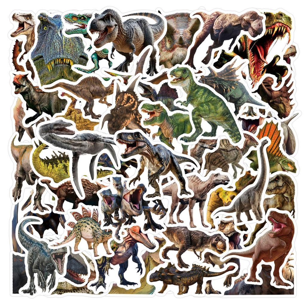 Autocollants Imperméables Dinosaures Jurassiques Dessin Animé (55 Feuilles) pour Journaux, Gourdes et Ordinateurs
