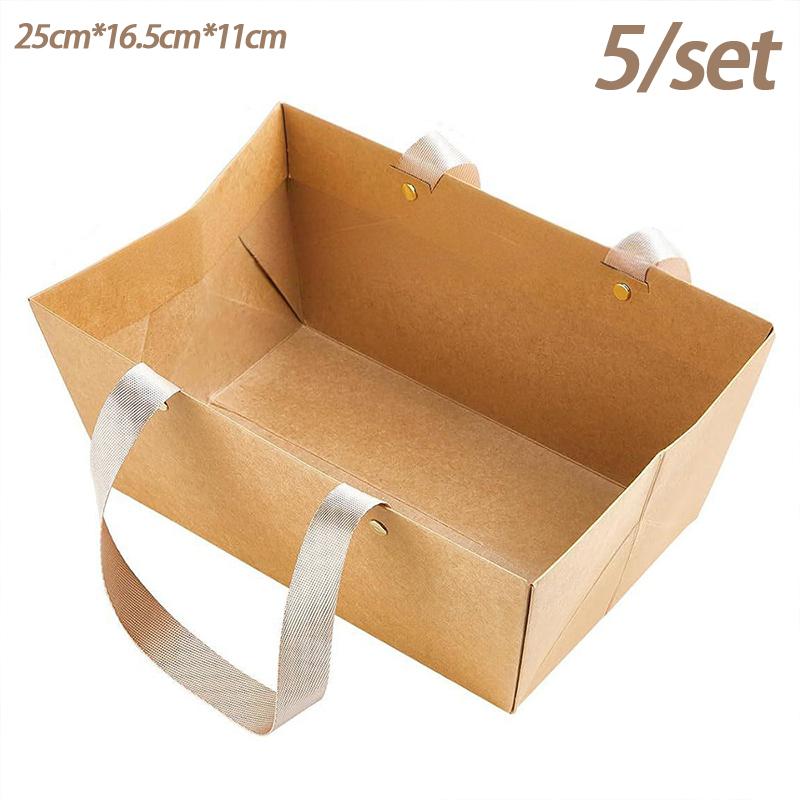 

Gift Flower Box Packaging Tote Bag Party Gift Kraft Paper Basket Lager Size A