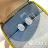 Full Diamond Oval Stud Earrings For Women, Korean Exquisite Mini Light Luxury Commuter Earrings