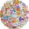 50PCS Snack Club Stickers Cartoon Skateboard Luggage Cafe DIY Laptop Classic Scrapbooking School Supplies Classic Cartoon Decal