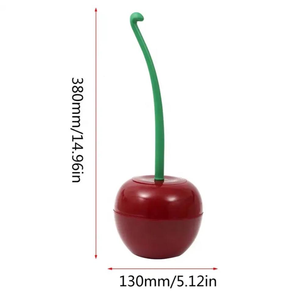 Red Toilet brush toilet holder bathroom accessories Creative Lovely Cherry Shape Lavatory Brush Toilet Brush Holder Set