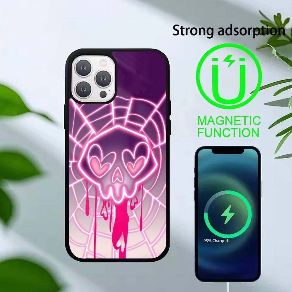 Gothic Dark Sweetheart Phone Case For iPhone 17,16,15,14,13,Pro,Max,Plus,Magnetic For Magsafe Wireless Charging
