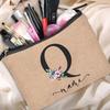 Personalized Linen Makeup Bag Able Women's Travel Shopping Beauty Portable Single Party Decoration Gift