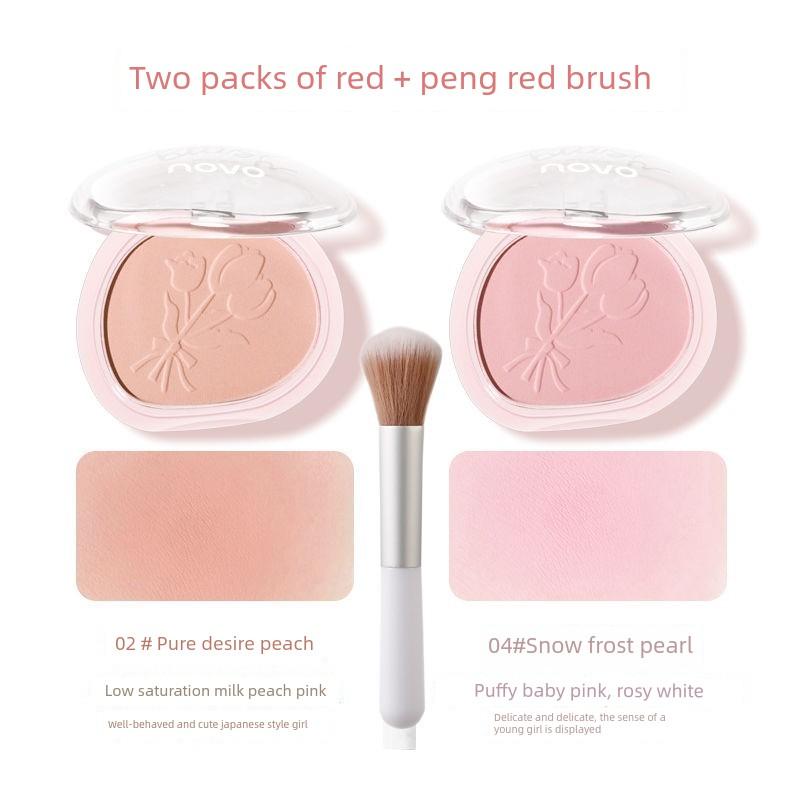 Novo Single-Color Blush 2025 New Popular Low-Saturation Color Palette Korean Style Sun-Kissed Glow for Women Brightening and Contouring Palette