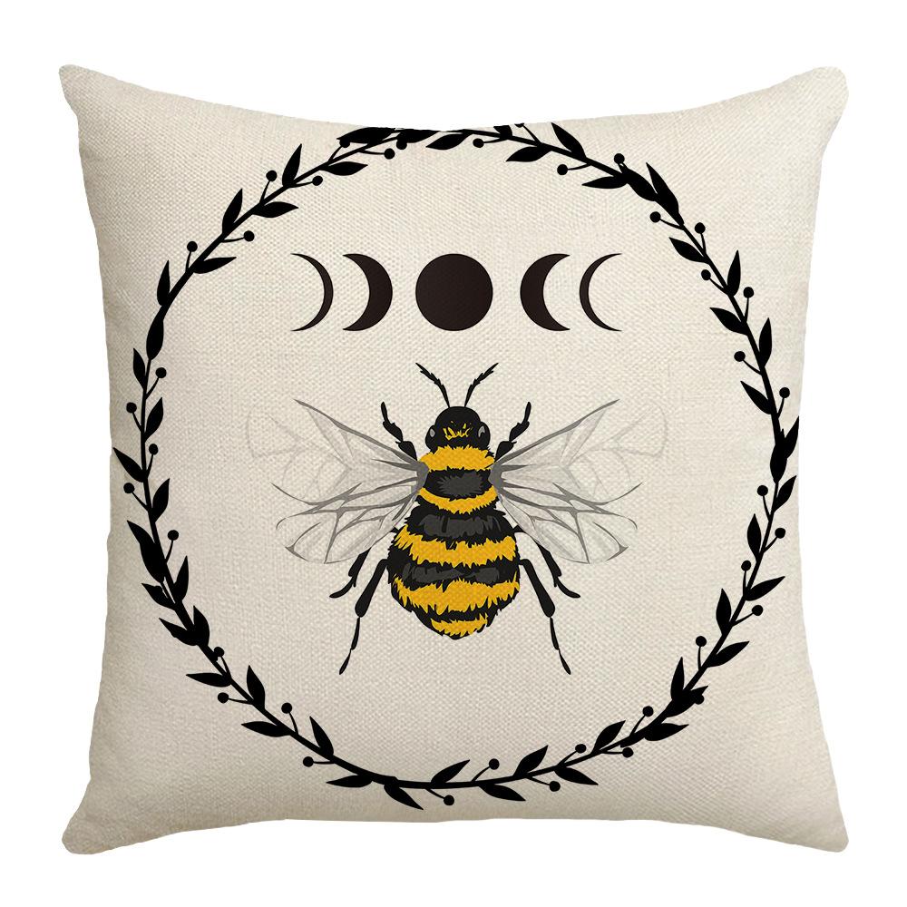 Bee Day Pillow Cartoon Spring and Summer Sofa Pillow Living Room Decoration Sunflower New Printed Pillow Cover