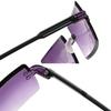 Retro Women Sunglasses Brand Designer Fashion Rimless Gradient Sun Glasses Shades Lady Cutting Lens Ladies Frameless Eyeglasses