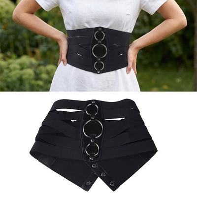 Euro-American Aesthetic Corset Belt Black Waistband Fashion Waist Stretch Cummerbunds  Unisex
