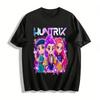 Huntrix Girl Group Cartoon Print Casual Top Trendy Anime Girl Style Loose Comfortable Versatile T-Shirt Pure Cotton T-shirt