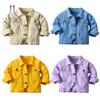 Korean-style Multi-color Tie-dye Short Denim Clothing New Children Lassel Long-sleeved Denim Jacket