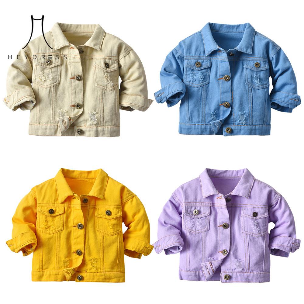 Korean-style Multi-color Tie-dye Short Denim Clothing New Children Lassel Long-sleeved Denim Jacket