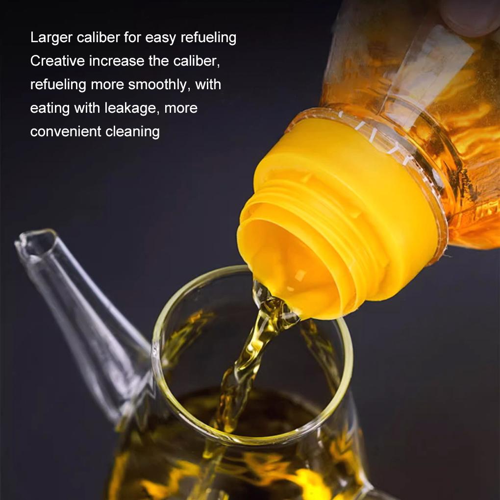 550/750/1000ml Große High-Borosilikatglas-Ölflasche für Speiseöl und Essig Spender Karaffe mit rutschfester Silikonbasis