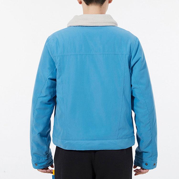 Nike Cotton Sport Jacket With Fold-Down Collar Men Jackets Blue DA6716-469