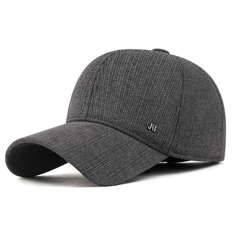 Mens Winter Warm Baseball Cap with Ear Flaps Simple Outdoor Dad Hat