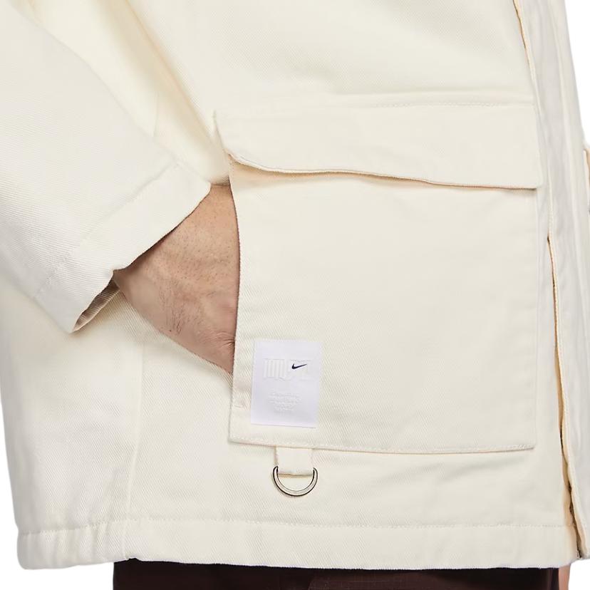 Nike FW23 NAI-KE Series Chinese Collar Workwear Outdoor Casual Jacket Unisex Jacket Off-White FV5442-110