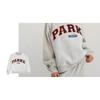 Womens Loose Fit Crewneck Sweatshirt Cotton Embroidered Casual Top Students