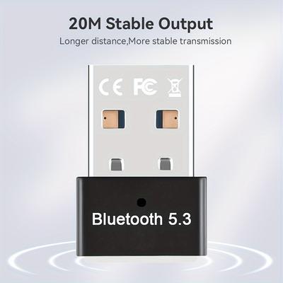Bezprzewodowy Adapter BT 5.3, Odbiornik Bezprzewodowy USB, USB 2.0 Daleki Zasięg BT 5.3 Bezprzewodowy Dongle Do Smartfona Tabletu Kompatybilny z 5.1, 5.0, 4.0, 3.0