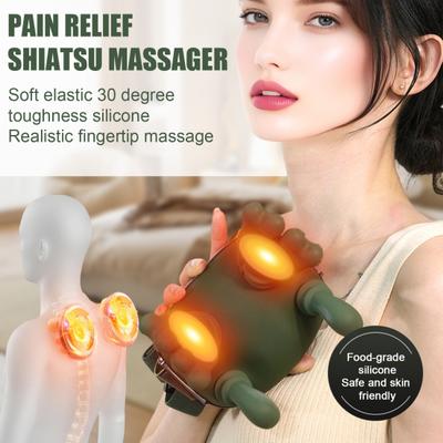 Bionischer Hand-Nacken-Schulter-Massager Tiefengewebeschmerz Linderung Muskelentspannung 4D Kneten Kabellos Elektrisch Beheizt Shiatsu-Massager