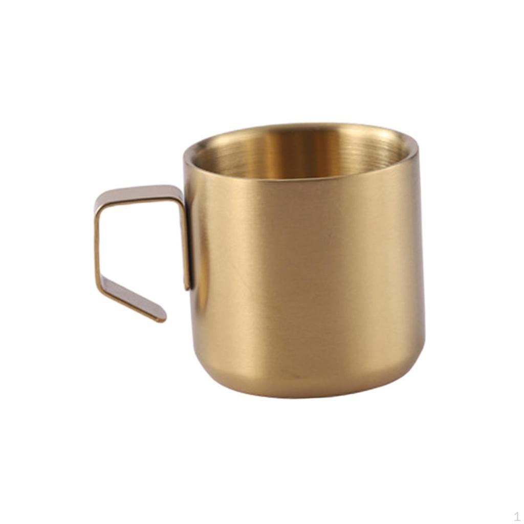 Coffee Mug Double Walled Stainless Steel Juice Milk AntiSlip Handle Portable Durable Versatile