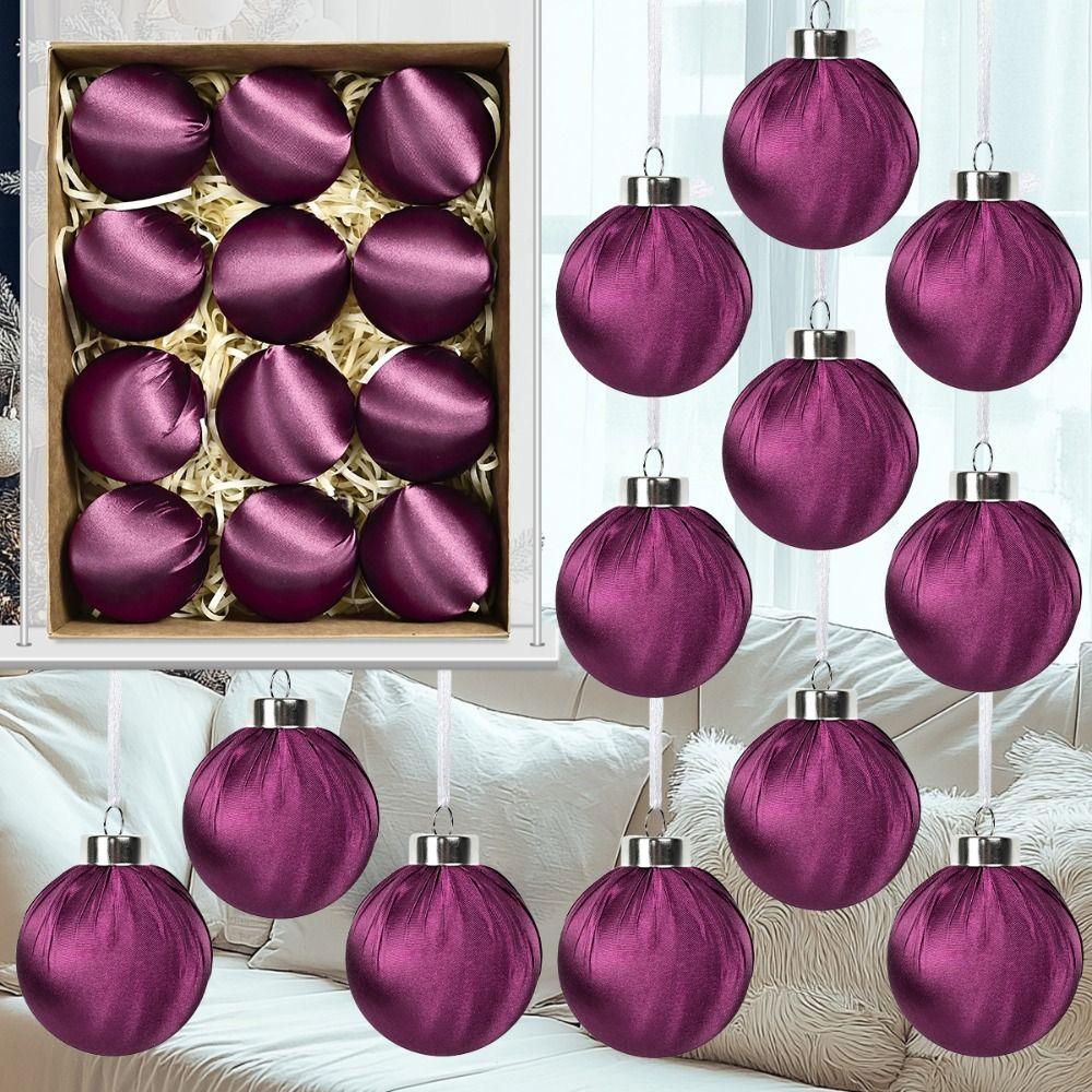 Plastics Christmas Tree Ornament Satin Velvet Christmas Balls Christmas Home Decoration