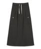 Milo Woman Belt Hole Maxi Skirt [Charcoal]