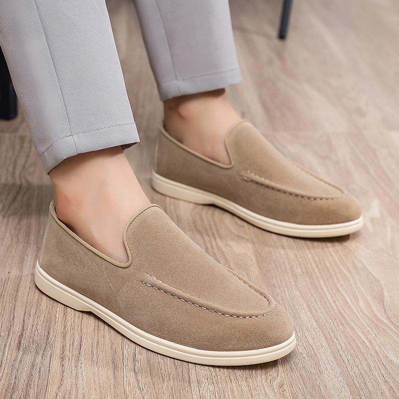 Mens Business Casual Shoes Suede Loafers Classic British Style Men Lightweight Soft Moccasins Male Slip On Driving Flats