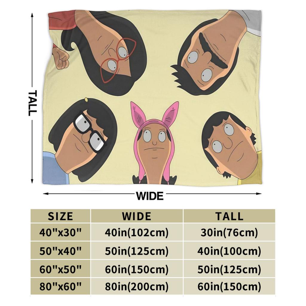 B-Bob Burgers Thanksgiving  Blanket Multiple Sizes Super Soft and Warm  Throw Blankets for Sofa Couch and Bed