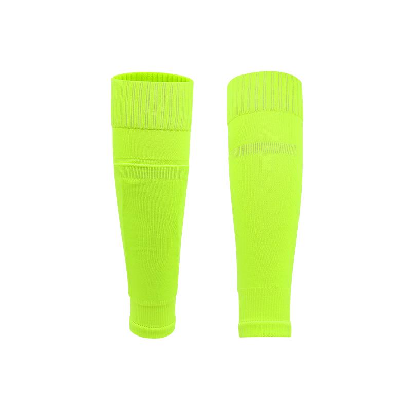 Fußball-Sockenärmel mit Tasche - Unifarbene Wadenstrümpfe Schienbeinschonerhalter S 28-33 fluoreszierende grün