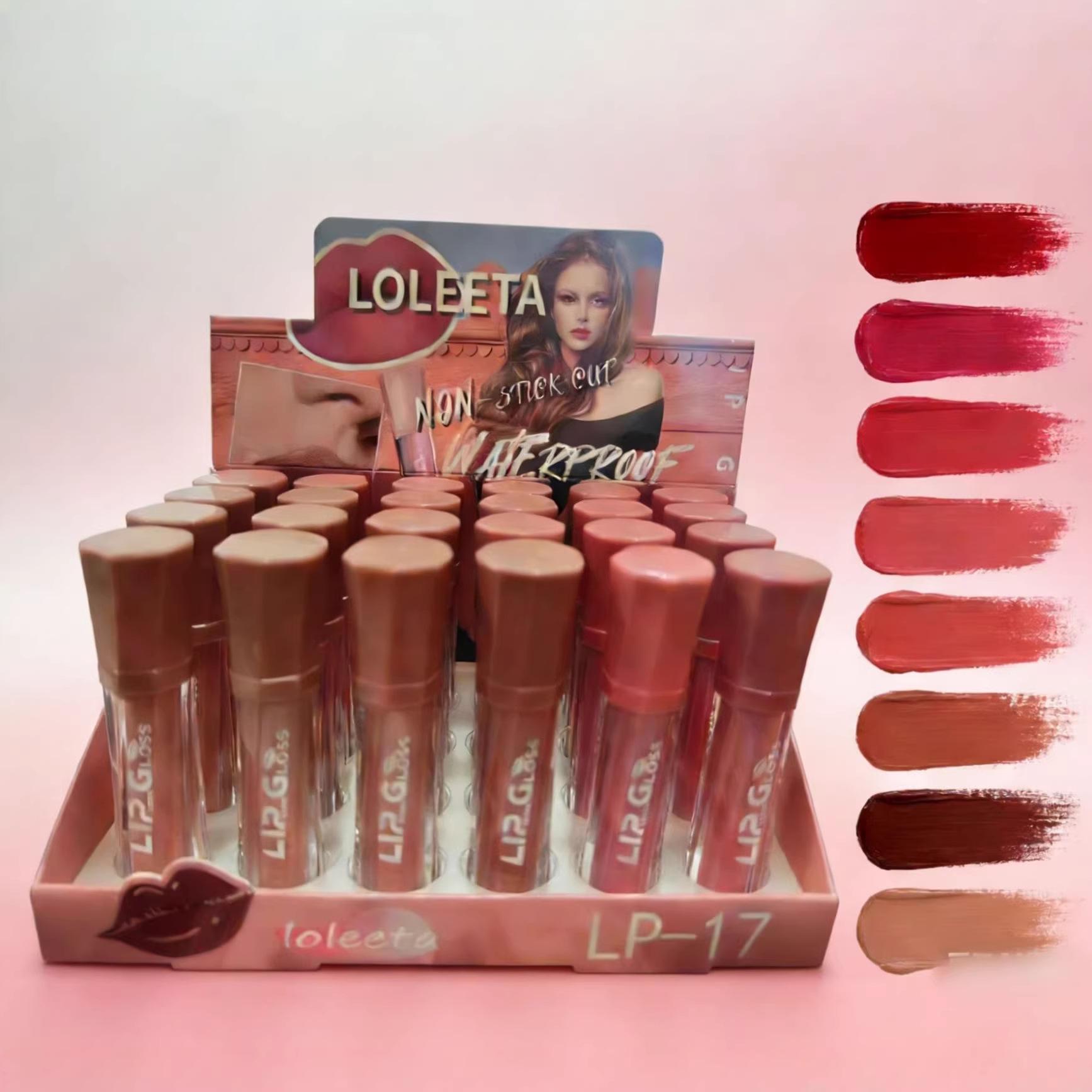 LOLEETA 8-Color Matte Velvet Lip Gloss Set with Soft Mist Finish