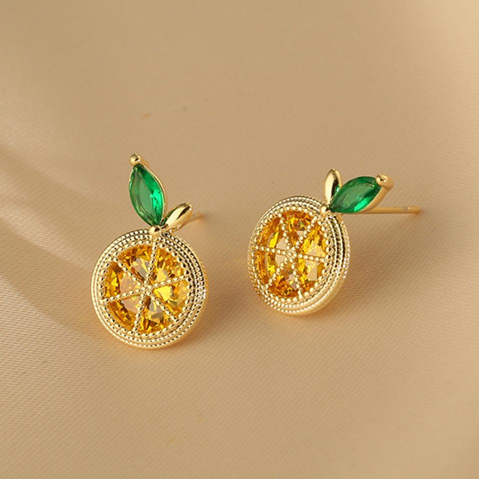 Environmentally Friendly, Fresh And Sweet Lemon Earrings, Fashionable And Versatile, Niche Design Earrings With A High-End Feel