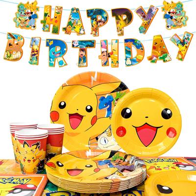 Kreslené anime Potreby na narodeninovú oslavu, Súprava na párty dekorácie a riad, vhodná na rôzne párty dekorácie