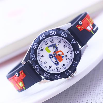 Kinderen Jongens Nieuwe Mode Cartoon Brandweerwagen Kwarts Horloges Kleine Kinderen Studenten Coole Vakantie Geschenken Horloges